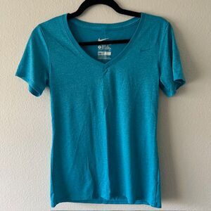 The Nike Tee Athletic Cut Blue Tee Blue Size S V Neck